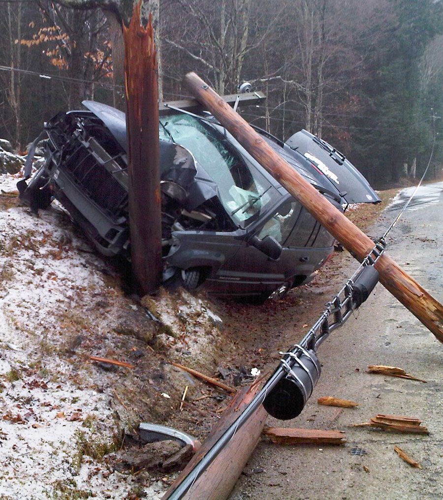 Car pole accident