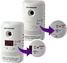 Universal carbon monoxide and natural gas alarms