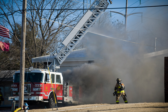 Aerial ladder fire