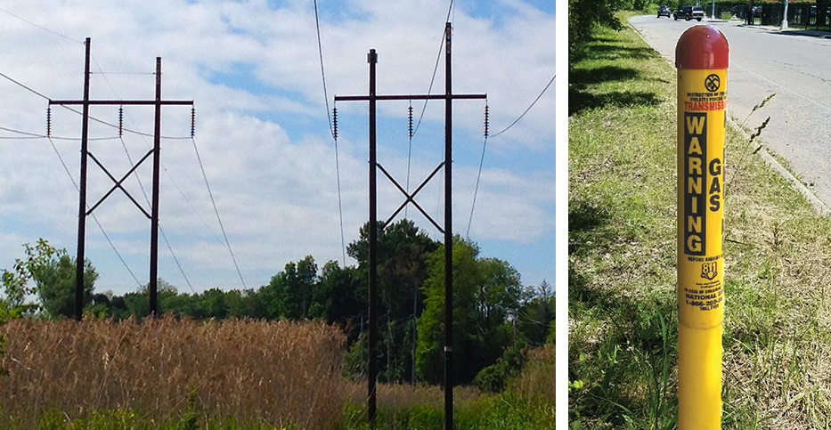 Transmission lines right-of-way | National Grid pipeline marker